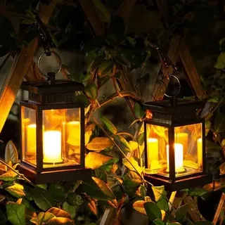 LED -Kerze von Solar Lantern Outdoor, Pack 2 Verwendung, wasserdichte Leuchten Kerzen im Freien, hängende Balkon, Terrasse, Garten,