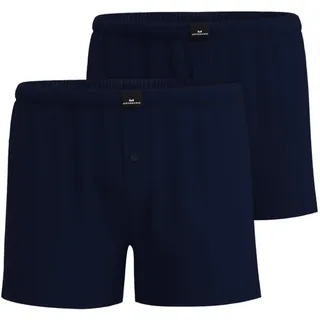Boxershorts GÖTZBURG "Wildlife", Herren, Gr. 9, blau (blau, dunkel, uni), Single Jersey, Obermaterial: 100% Baumwolle, Unterhosen Boxershorts, basic, kurz, mit Logo, mit Eingriff, mit Knopf, Baumwolle