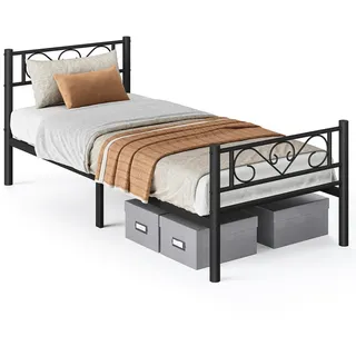 Boxxx Metallbett , Schwarz , Metall , 90x200 cm , in verschiedenen Größen erhältlich , Schlafzimmer, Betten, Einzelbetten