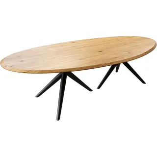 DeLife Edge Ø 280 x 72 cm Eiche natur/schwarz