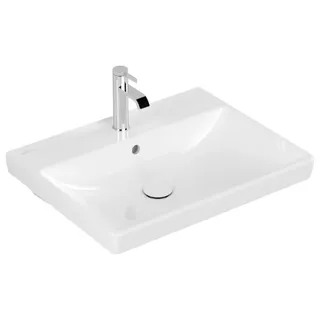 Villeroy & Boch Avento Waschtisch, 1 Hahnloch, mit Überlauf, 600x470mm, 415860R1, Farbe: Weiß CeramicPlus