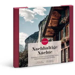 mydays Geschenkbox Nachhaltige Nächte, Hotel-Gutschein für 2 Personen, 2 Übernachtungen inkl. Frühstück und 80€ Guthaben