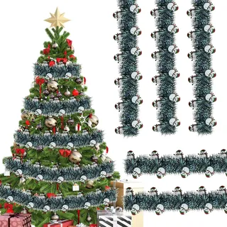 Weihnachtsgirlande 10m,5PCS Künstliche Tannengirlande, Tannengirlande mit Schnee,Lametta Girlande Weihnachten Deko,Weihnachtsbaum Girlande,für Türen Kamine Treppengeländer Christbaumschmuck (B)