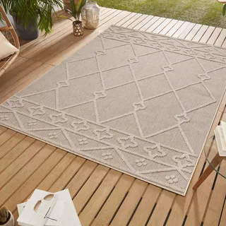 Outdoor Teppich Teppiche im skandinavischen Stil Küche Balkon Terrasse Garten Picknick , Größe : 240 x 340 cm , Farbe : Beige-5 - Beige