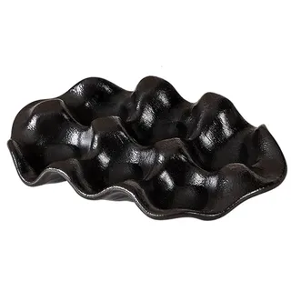 XNSHUN Eierhalter Eierbecher Porzellan, Stapelbar Eierbecher Set Eierschale Keramische Eierschale Kühlschrank Ei-Schale Haushalts Eiablage Für Hart Und Weich Gekochte Eier (Schwarz)