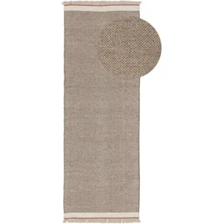 benuta pop Wollteppich Läufer für Flur Karla Grau 70x200 cm - Naturfaserteppich aus Wolle