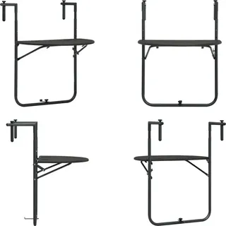 vidaXL Balkonhängetisch Braun 60x64x83,5 cm Kunststoff Rattanoptik - Balkontisch - Balkontische - Outdoor-Tisch - Outdoor-Tische - Braun