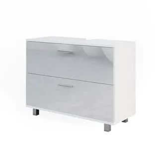 Vicco Waschbeckenunterschrank Ilias Weiß Hochglanz 80 x 60.8 cm, Model 41482 - Weiß
