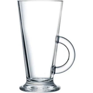 Arcoroc ARC G3871 Latino Kaffeeglas mit Henkel, 290ml, Glas, transparent, 6 Stück