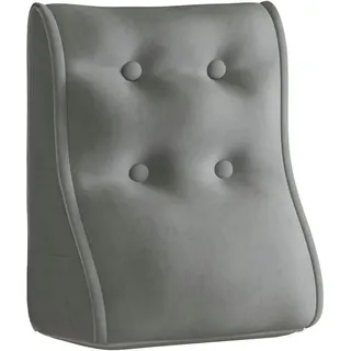 Vercart Rückenkissen Kopfteilkissen Samt grau 50/22cm , Grau , Textil , Mode , Füllung: Polyester , 22x50 cm , Ce , Heimtextilien, Wohntextilien, Kissen, Rückenkissen