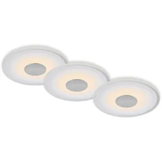BRILONER Leuchten - 3er Set LED Einbauleuchten Decke, 650 Lumen, LED Einbaulampen, Einbaustrahler Bad, Badeinbaustrahler IP44, Aluminiumfarbig, 120x36 mm (DxH), 7043-039