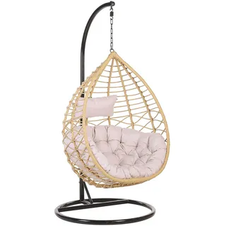 Beliani Hängesessel Rattan Beige