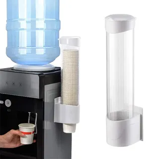 Becherspender mit Wandmontage, Pappbecherspender, Plastik/Papier Becherhalter Wegwerfbecher Spender für Einwegbecher Plastikbecher und Papierbecher bis zu 70 Tassen 8,5 cm Durchmesser
