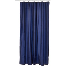 iDesign rideau de douche, rideau douche en polyester imperméable avec ourlet renforcé, rideau de bain lavable de taille 180,0 cm x 200,0 cm, bleu marine