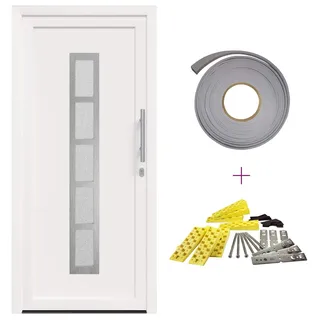 vidaXL Vordertür 88 x 200 cm PVC Weiß - Weiß