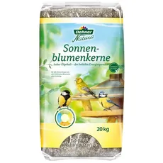 Dehner Natura Premium Wildvogelfutter, Sonnenblumenkerne, Ganzjahresfutter proteinreich / energiereich, hochwertiges Vogelfutter für Wildvögel, 20 kg