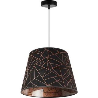 Light-Home Werona Elegant Hängelampe - Modern Deckenlampe für Wohnzimmer Schlafzimmer und Esszimmer - Pendelleuchte aus Metall mit Modern Lampenschirm - Schwarz-Kupfer - 26x35cm