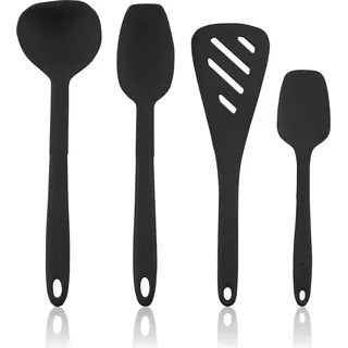 Kochblume Set Wender + Flexlöffel + Saucenlöffel + Schöpfkelle Gr. S in Anthrazit