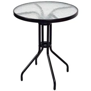 VCM Bistro Tisch mit Glasplatte Gartentisch 0 x 0 x 0 cm Braun