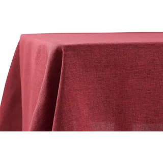 Decomira Tischdecke wasserabweisend Leinen-Optik - Fleckschutz, abwaschbar - Garten-Tischdecke Outdoor, Tischtuch Esstisch - Rot - 130x220 cm