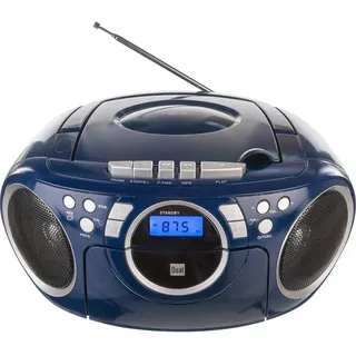 Dual P 70 Blau • Kassettenradio mit CD • UKW-Radio • Boombox • CD-Player • Stereo Lautsprecher • AUX-Eingang • Netz- / Batteriebetrieb • Tragbar