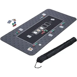 Relaxdays Pokermatte 180 x 90 cm, Texas Holdem, Pokertischauflage groß, rutschhemmend, Polyester, Pokerzubehör, Farbwahl
