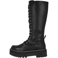 Bild by Gerli Damen Combat Boots, Frauen Stiefeletten,halbstiefel,kurzstiefel,uebergangsschuhe,uebergangsstiefel,bootee,schwarz,40 EU