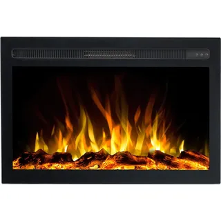 Elektrischer Kamineinsatz Emotion Flame Infinity – Premium-Feuer – zum Einbau – 76x14x50 cm – LED-Kamin mit Heizung 750/1500 W