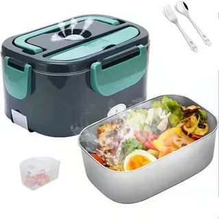 Elektrische Lunchbox - Speisenwärmer - 1,5 l, 60 W, Auslaufsicher, Für Auto und Zuhause, EU-Stecker - Orange - Orange