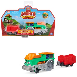 mighty express Push-and-Go Zug Farm Frieda mit Güterwaggon - handbetriebener Zug zur beliebten TV-Serie, ab 3 Jahren