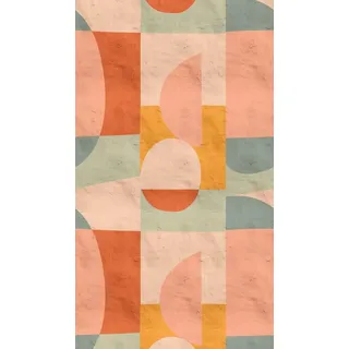 Livingwalls Fototapete 3D Effekt in Rosa, Orange, Gelb - hochwertige Vliestapete 398581 mit Motiv auf 1,59 m x 2,80 m - Made in Germany