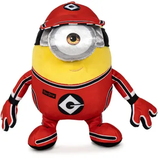 Famosa Softies 760024512 New Minions Plüschfigur aus dem Film Despicable Me 4", Spielzeug mit glänzendem Stoff, mit weicher Füllung, für Kinder ab 0 Jahren