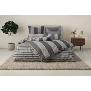 Home affaire Bettwäsche »Sari« 2 tlg. in verschiedenen Qualitäten, maritime Bettwäsche mit Streifen, grau