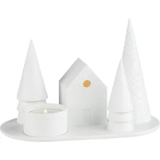 Wintermärchen Kerzenhalter Waldhütte