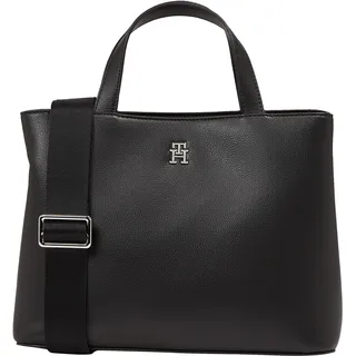 Tommy Hilfiger Damen Tasche Essential Satchel mit Reißverschluss, Schwarz (Black), Onesize