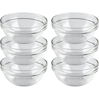 Mäser Luminarc, Schüssel 12 cm, 6-er Set, Glas, stapelbare Salatschüsseln in zeitlosem Design