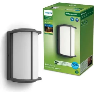 Philips Außenwandleuchte Metall 24,0 cm spritzwassergeschützt grau
