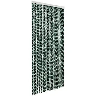 vidaXL Insektenschutz Vorhang Flauschvorhang Plüschvorhang Türvorhang Fadenvorhang Fliegenschutz Wohnwagen Camping Grün Weiß 100x220cm Chenille