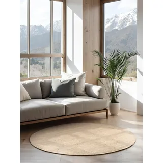HANSE HOME Jaipur Juteteppich 160 x 160 cm Beige/Weiß