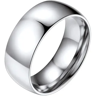 PROSTEEL Herren Ring Edelstahl Größe 54 hochglanzpoliert Bandring 8mm breit Simple Band Ring Partnerring für Männer, Modeschmuck Accessoire für Geburtstag Jahrestag