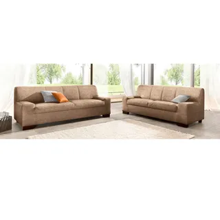 DOMO collection 3-2 Garnitur 2-Sitzer + 3-Sitzer braun
