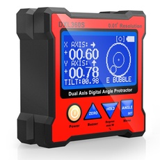 Digitaler Winkelmesser DXL360S Digitaler LCD Winkelmesser mit Gyro + Schwerkraft, Dual-Achsen Level Box Neigungsmesser Digital für die Holzbearbeitung, das Baugewerbe & die Automobilindustrie