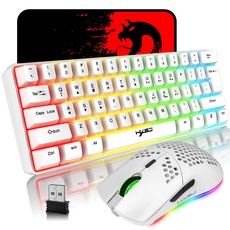 Mechanical Gaming Wireless Keyboard Bluetooth 5.0 / 2.4G USB-Dual-Modus 2200 MAH RGB-LED-Hintergrundbeleuchtung Kompakte vollständige Anti-Ghosting-Schlüssel Wireless Gaming-Maus 750 mAh leicht