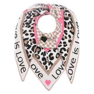 Zwillingsherz »Love is Love« Feinstrick, Schriftzug, Animalmuster, wärmend,