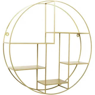 Loft42 Wandregal Wally Gold , Goldfarben , Metall , 70x70x15 cm , Wohnzimmer, Regale, Wandregale