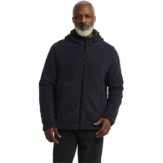 Jack Wolfskin Fleecejacke JACK WOLFSKIN "STONE LITE HOODED JKT M", Herren, Gr. L, blau (schwarz navy), Obermaterial: 100% Polyester, normal, Jacken Fleecejacke, winddicht, atmungsaktiv, mit Eingrifftaschen, Übergangsjacke
