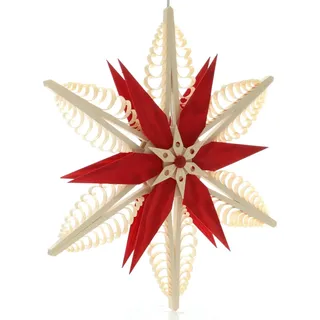 Fensterschmuck Holzstern mit Beleuchtung BxHxT 32x32x6cm NEU