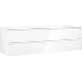 Mexen Orio Badezimmerschrank unter dem Waschbecken 160 cm mit Arbeitsplatte, 2 Schubladen, weiß glänzend - 91A10-16047-2-BFFC00 - Weiß