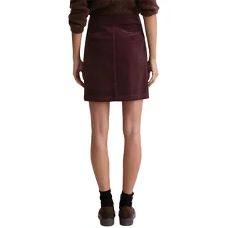 Minirock MARC O'POLO, Damen, Gr. 44, schwarz cherry, Obermaterial: 78% Baumwolle, 20% Viskose, 2% Elasthan, gerade kniefrei, Röcke Minirock, aus Samt