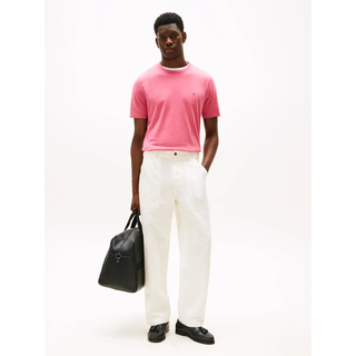 T-Shirt TOMMY HILFIGER "ESSENTIAL REGULAR FIT SOLID mit Stickerei", Herren, Gr. XL, vintage rosy, Single Jersey, Obermaterial: 100% Baumwolle, Basic, Rundhals, Shirts T-Shirt, unifarben, casual, Baumwolle, Rundhals